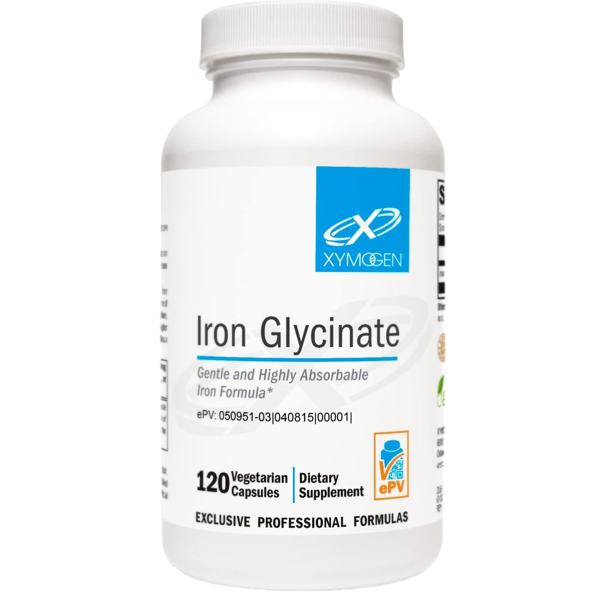 XYMOGEN Fer Bisglycinate Capsules : facilité d'ingestion et absorption élevée.