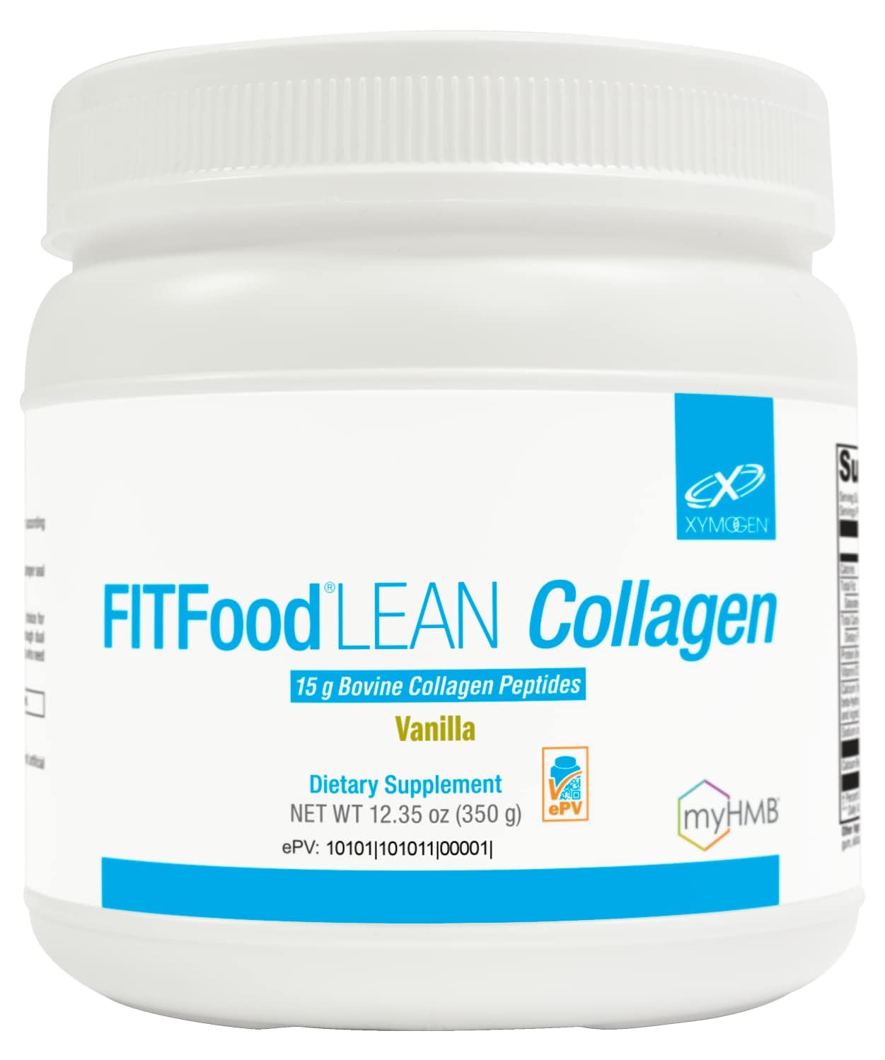 XYMOGEN FIT emballage poudre collagène bovin vanille pour pratique après l’effort.