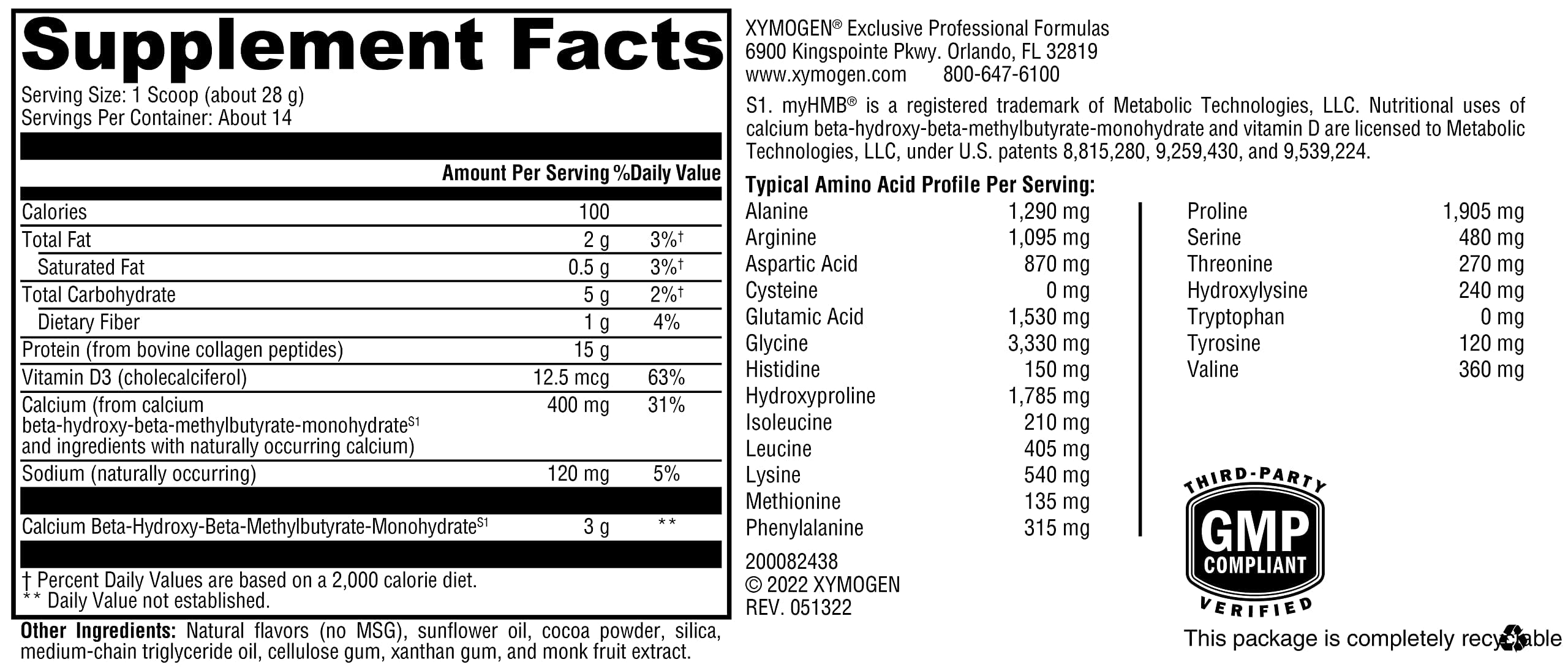 XYMOGEN FIT Food Lean Collagene – poudre se dissolvant rapidement dans l'eau