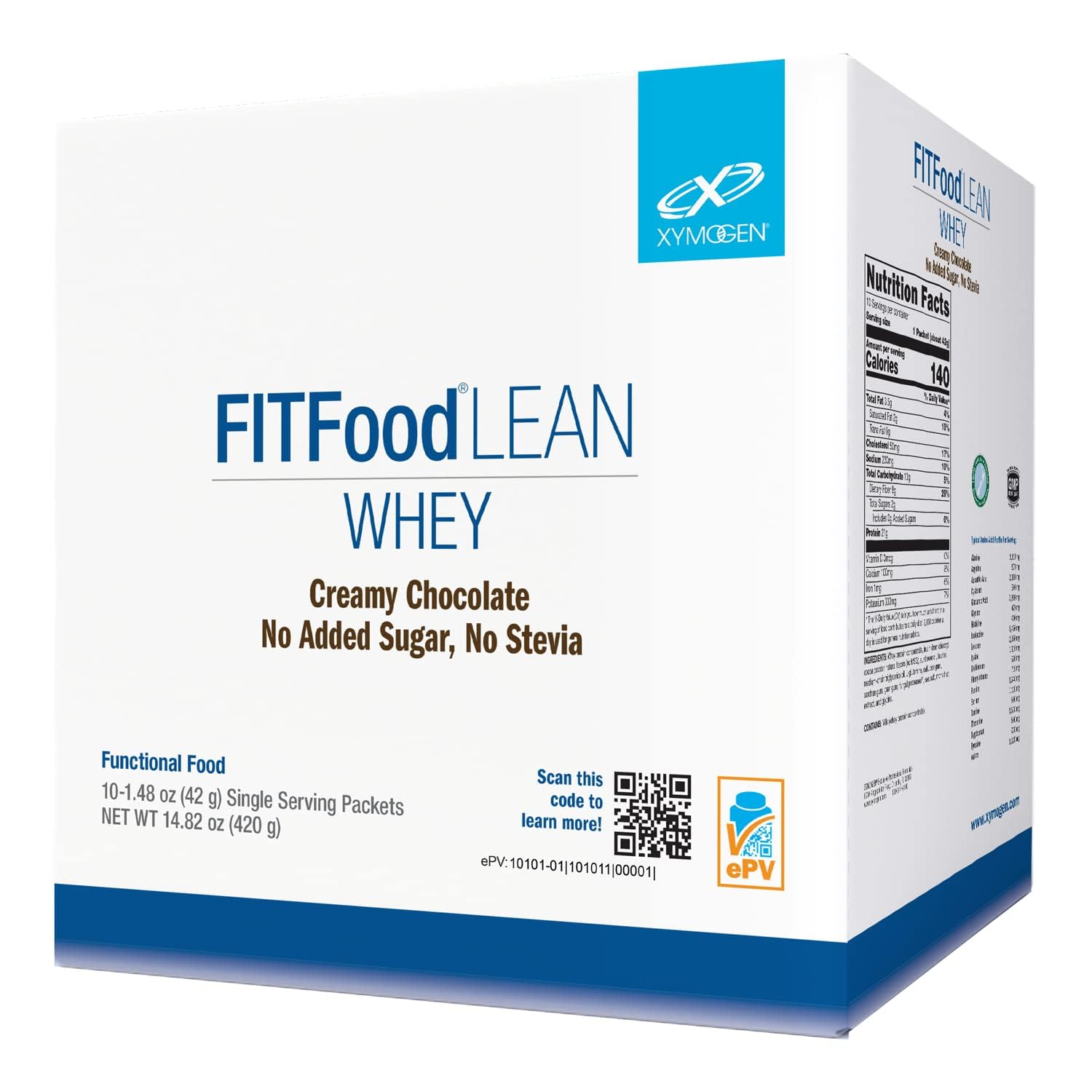 XYMOGEN FIT Food Lean Whey Chocolat – emballage et design du produit.