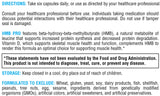 Xymogen HMB Pro, detail des ingredients, met en avant le HMB et la leucine.