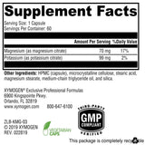 XYMOGEN K-Mg Citrate – capsules alignées, apport en magnésium et potassium pour les muscles.
