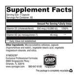 Xymogen K2-D3 10000 – etiquette nutritionnelle, informations utiles et bénéfices potentiels pour les os.