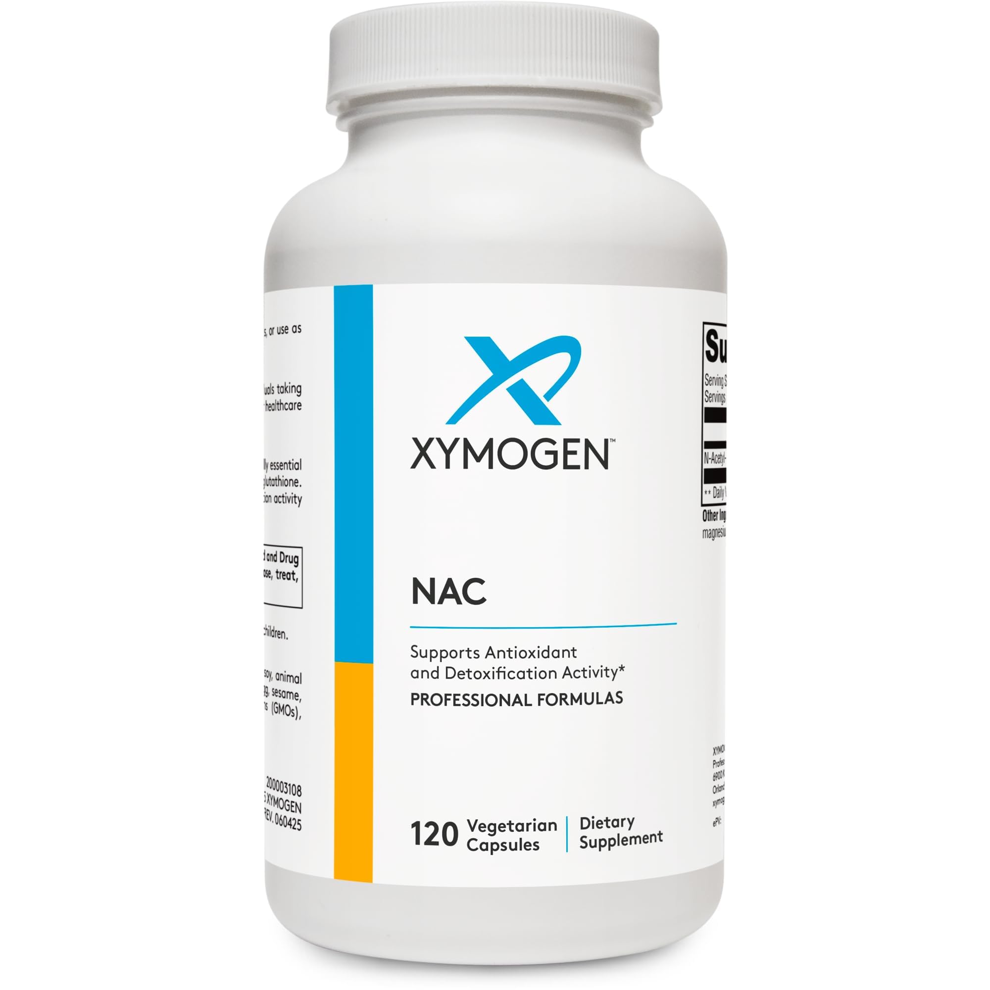 XYMOGEN N-acétyl-cystéine 600 mg capsules, soutien antioxydant et détox quotidien.