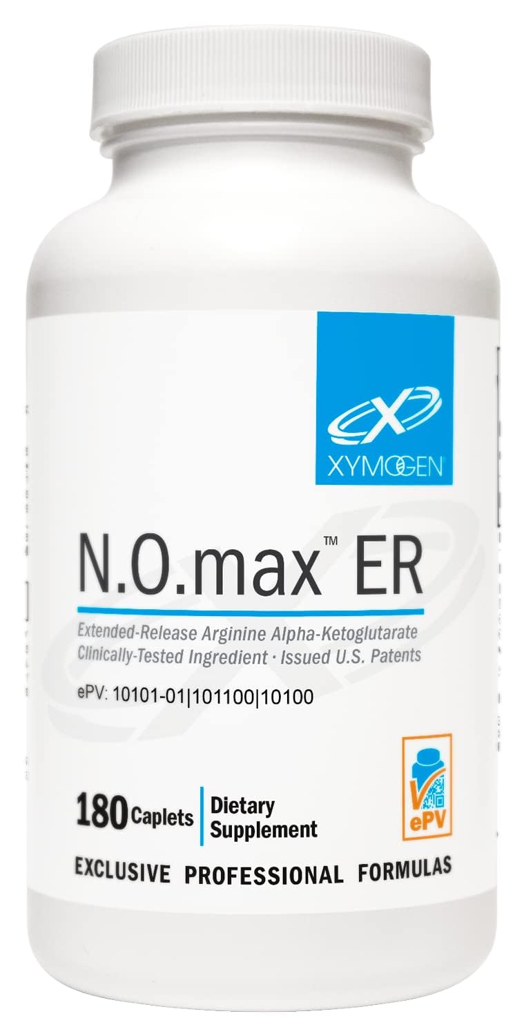 XYMOGEN N.O.max ER, bouteille vue de face, soutien potentiel pour la circulation.