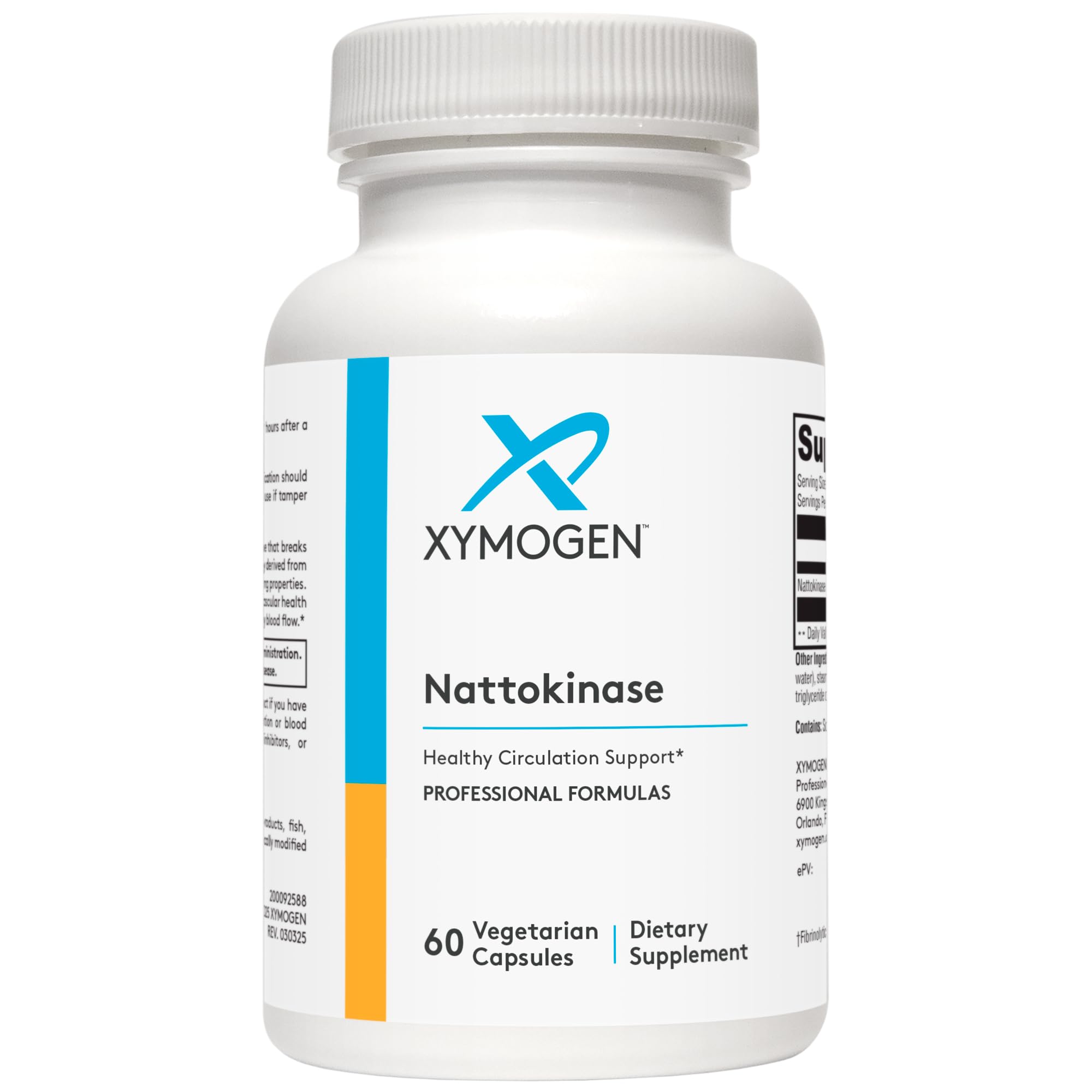 Xymogen Nattokinase - bouteille et gélules, pratique pour une routine cardio-circulatoire saine