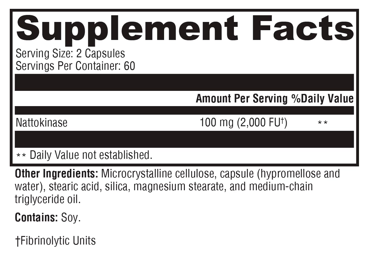 Plan santé potentiel avec XYMOGEN Nattokinase pour soutien cardio-vasculaire.