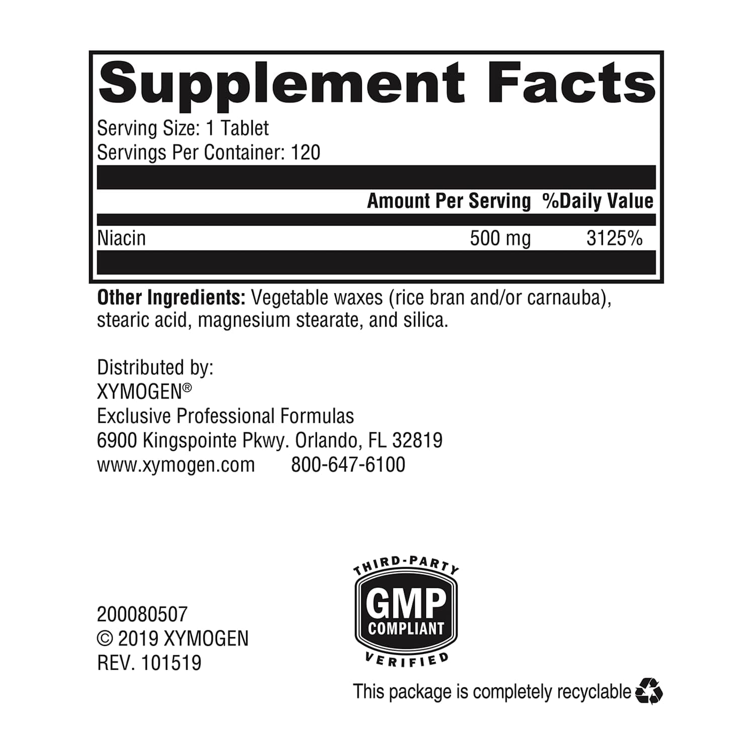 XYMOGEN NiaVasc 750, étiquette-produit, informations claires sur la formulation et les bienfaits potentiels.