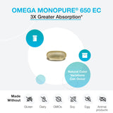 Xymogen Omega MonoPure 650 EC, format mini pour une déglutition facile.