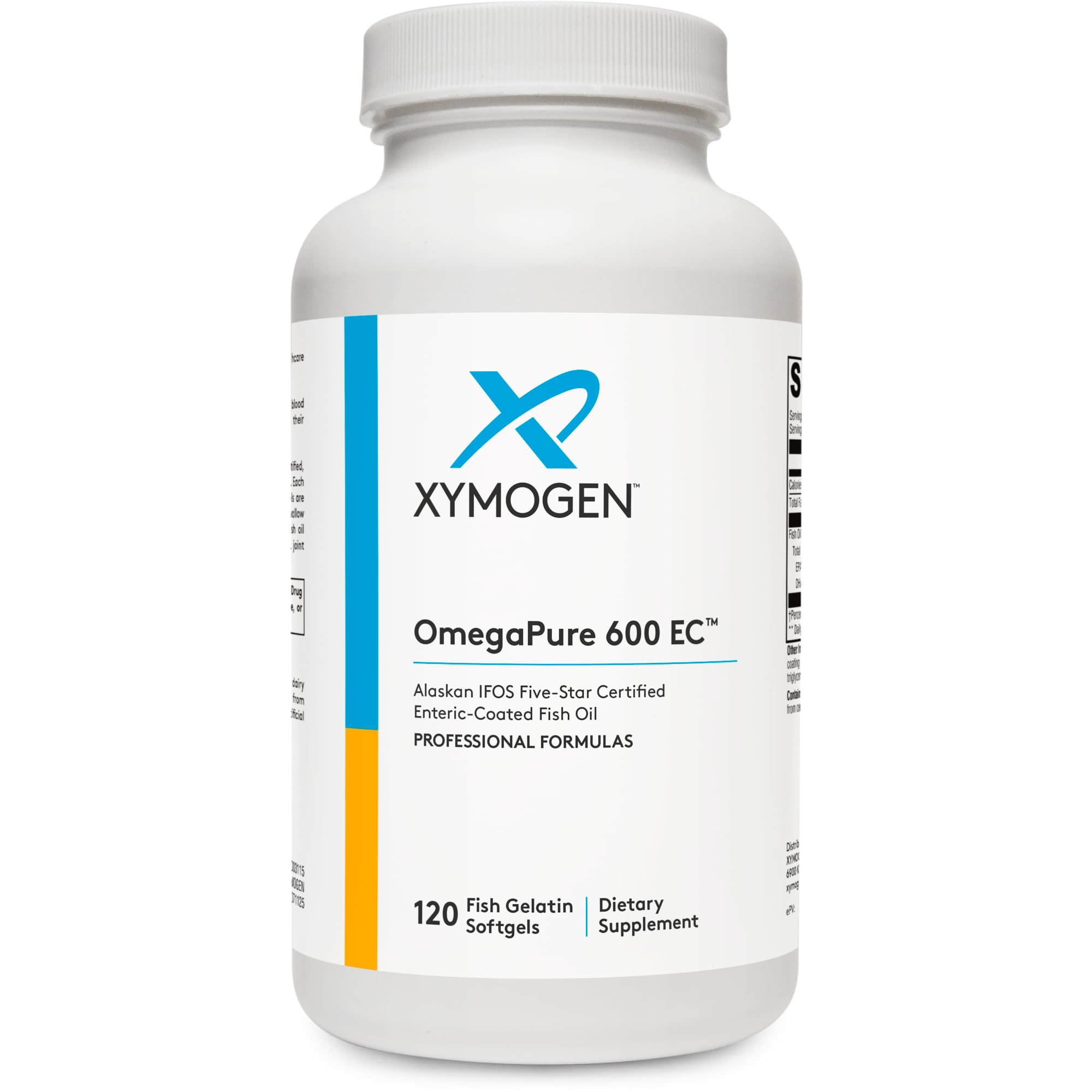 XYMOGEN OmegaPure 600 EC, bouteille; potentiellement bénéfique pour le cœur et le cerveau.