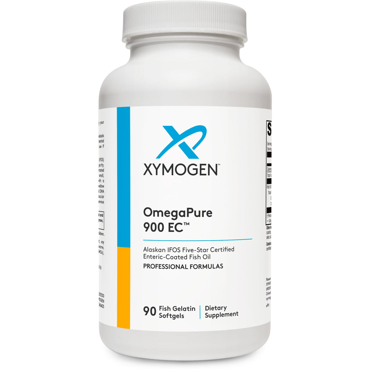 Xymogen OmegaPure 900 EC, bouteille, soutien potentiel du coeur et du cerveau.