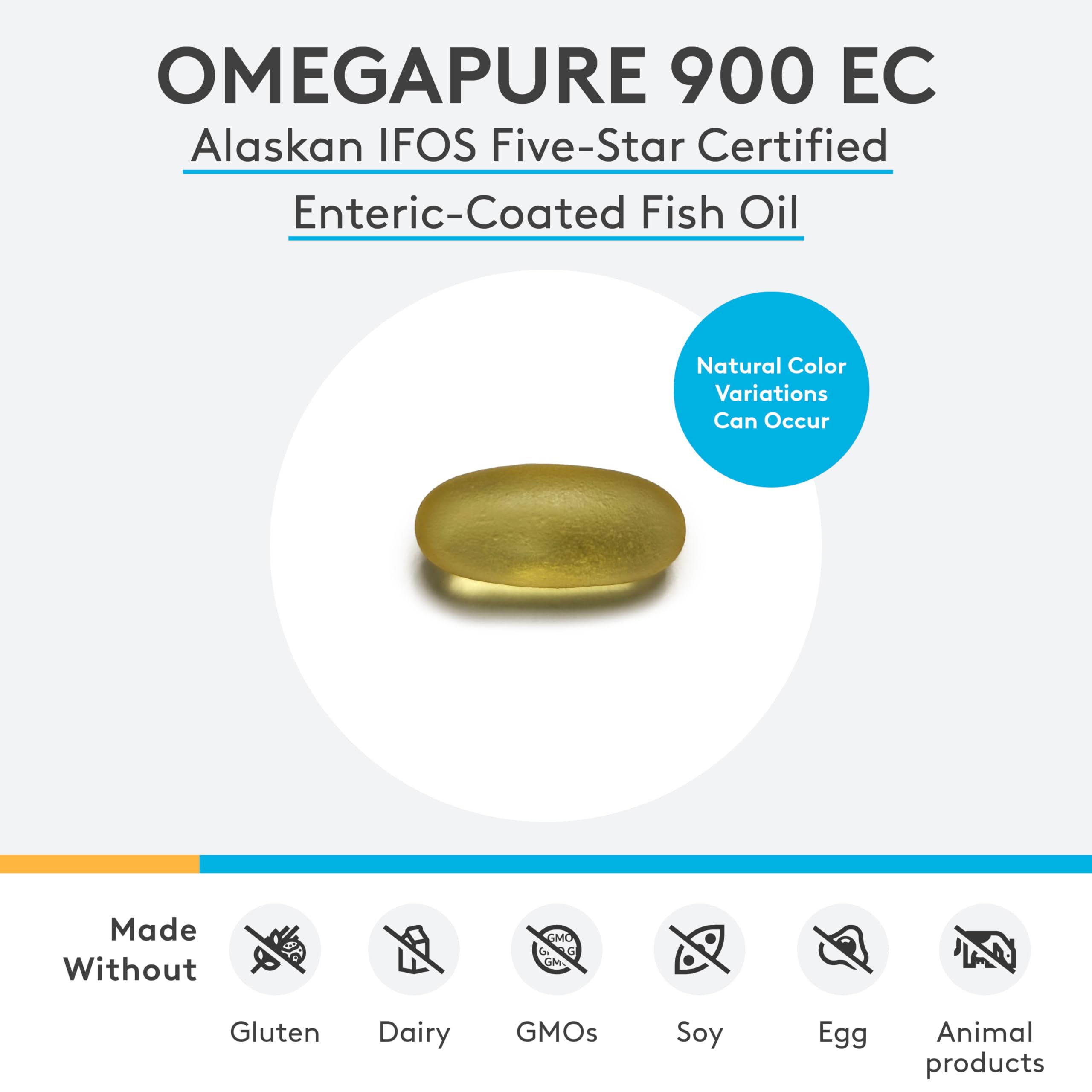 Xymogen OmegaPure 900 EC, gelules, absorption optimisee grace a l'enrobage enterique.