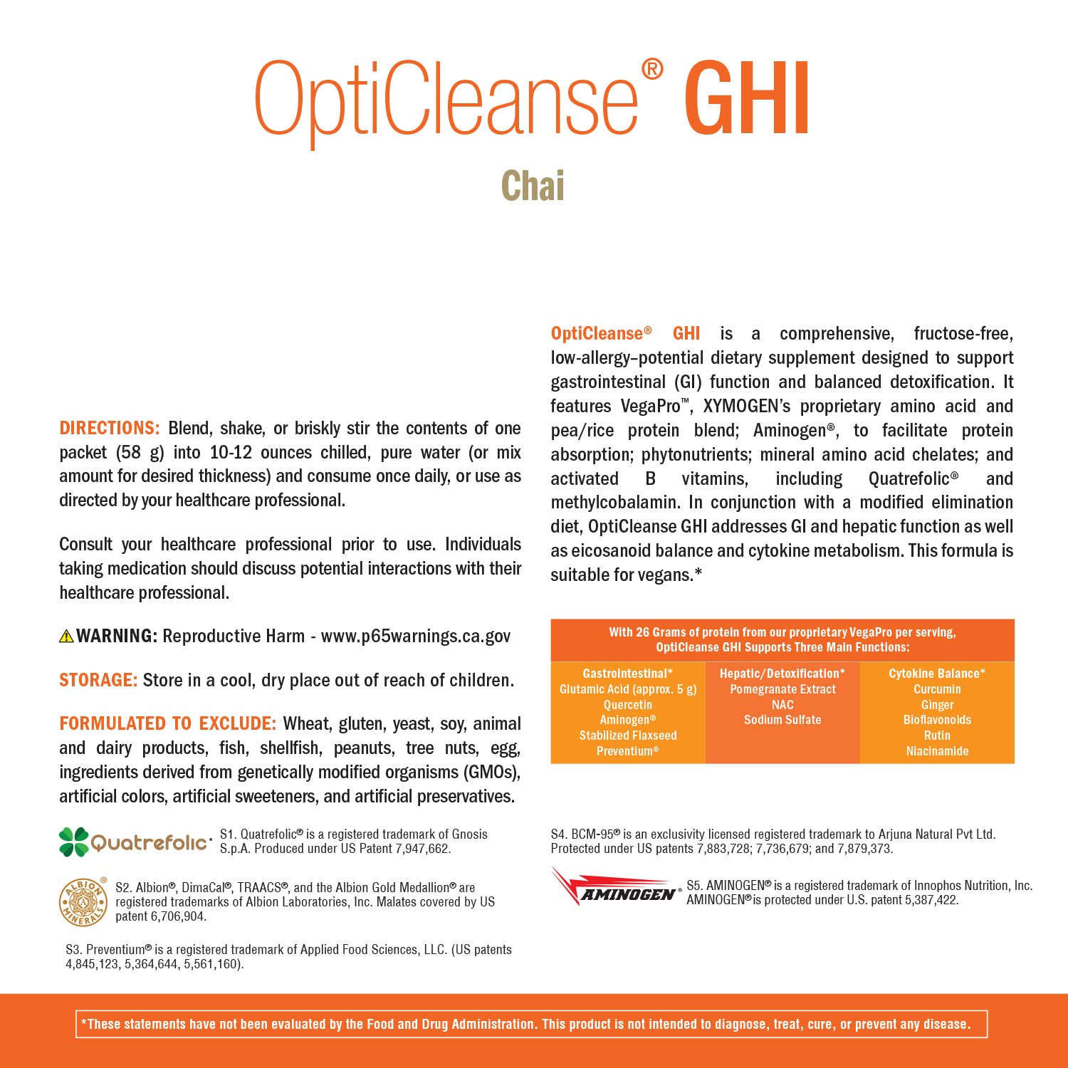 XYMOGEN OptiCleanse GHI Detox – dose pré-mesurée prête à l’emploi.