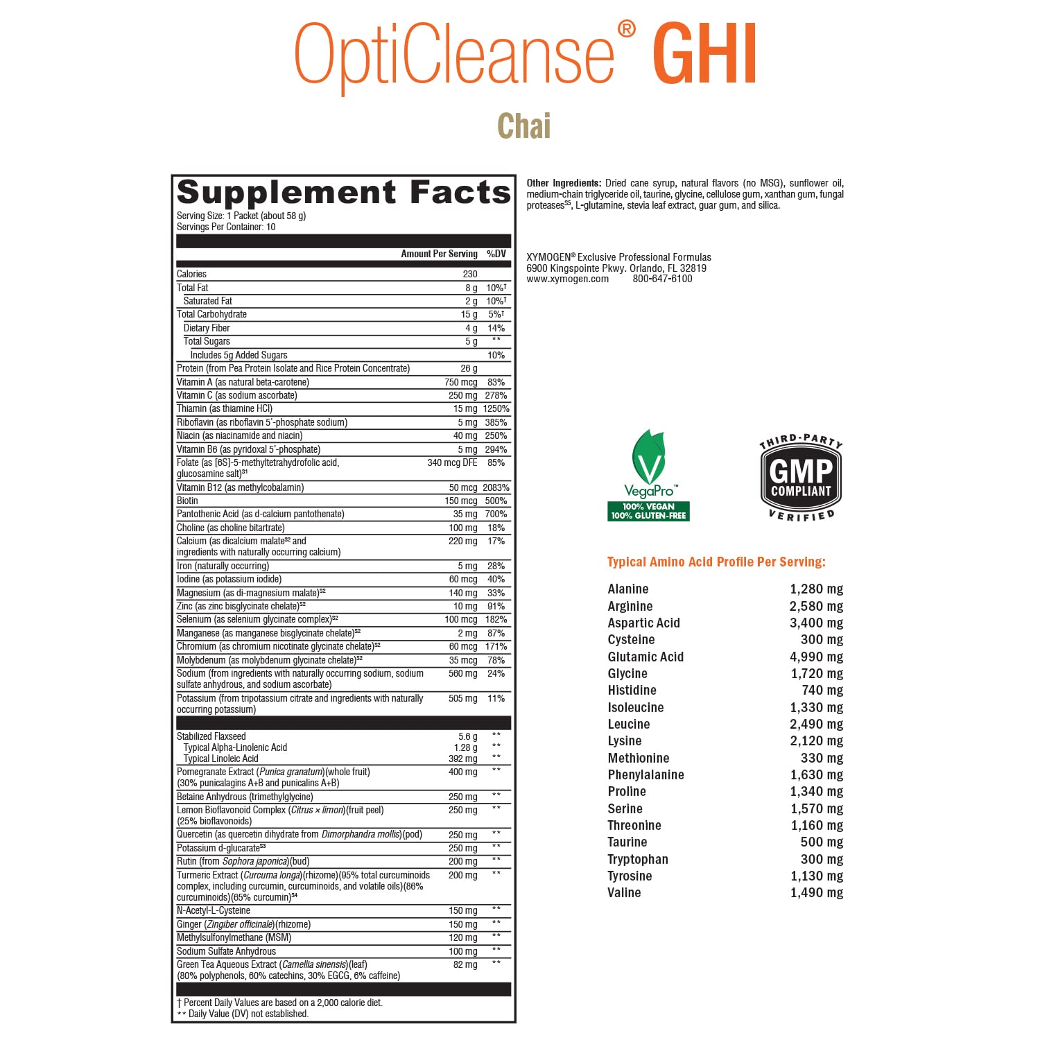XYMOGEN OptiCleanse GHI Detox – packaging épuré mettant en valeur les ingrédients naturels.