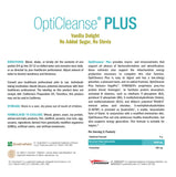 Préparation du mélange OptiCleanse Plus avec eau ou boisson végétale.
