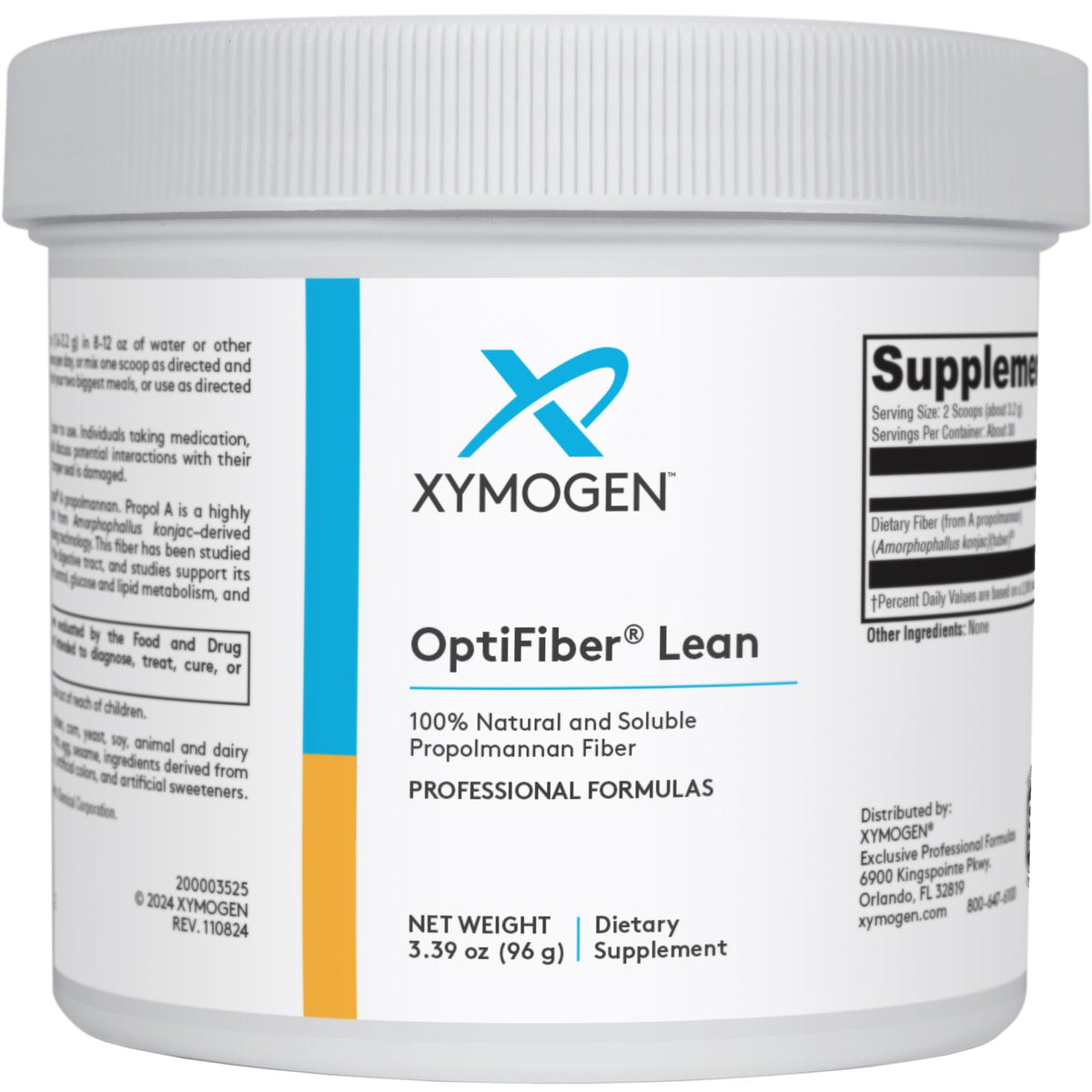 XYMOGEN OptiFiber Lean, flacon poudre soluble favorisant la satiété naturelle
