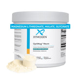 XYMOGEN OptiMag Neuro, bouteille, parfum citron-lime, soutien potentiel à la concentration.