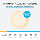 XYMOGEN OptiMag Neuro, étiquette lisible, poudre citron-lime à ajouter à votre routine quotidienne.