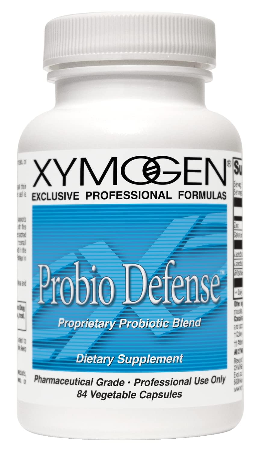 XYMOGEN Probio Defense, bouteille, équilibre digestif potentiel et confort quotidien.
