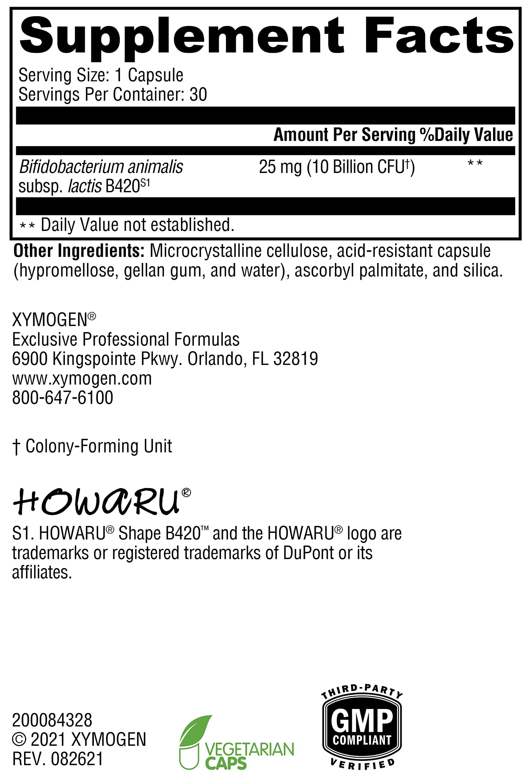 XYMOGEN ProbioMax Lean, capsules: protection DRcaps pour une libération ciblée.