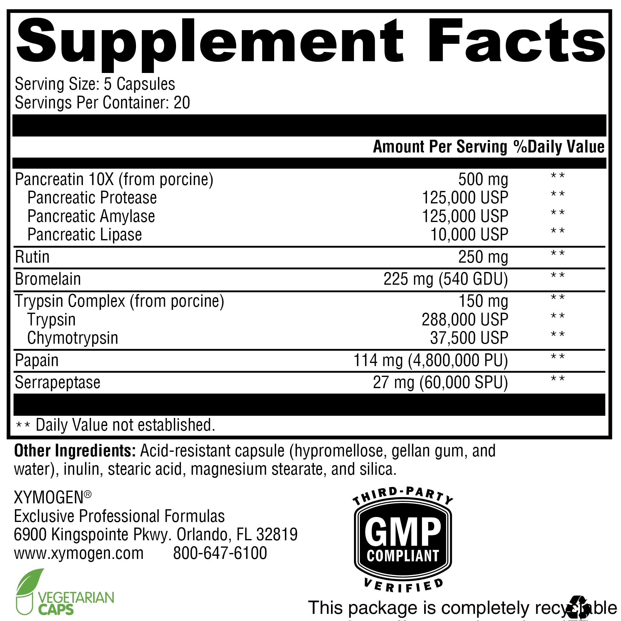 XYMOGEN ProteoXyme : prise quotidienne facilitée par des capsules faciles à prendre.