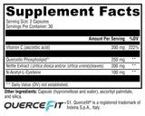 Arrière de la boîte XYMOGEN Quercetin 20x Plus, détails d’utilisation.