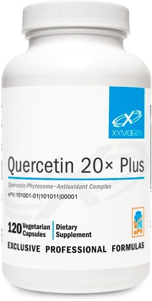XYMOGEN Quercétine 20× Plus — bouteille vue, soutient quotidien du système respiratoire.