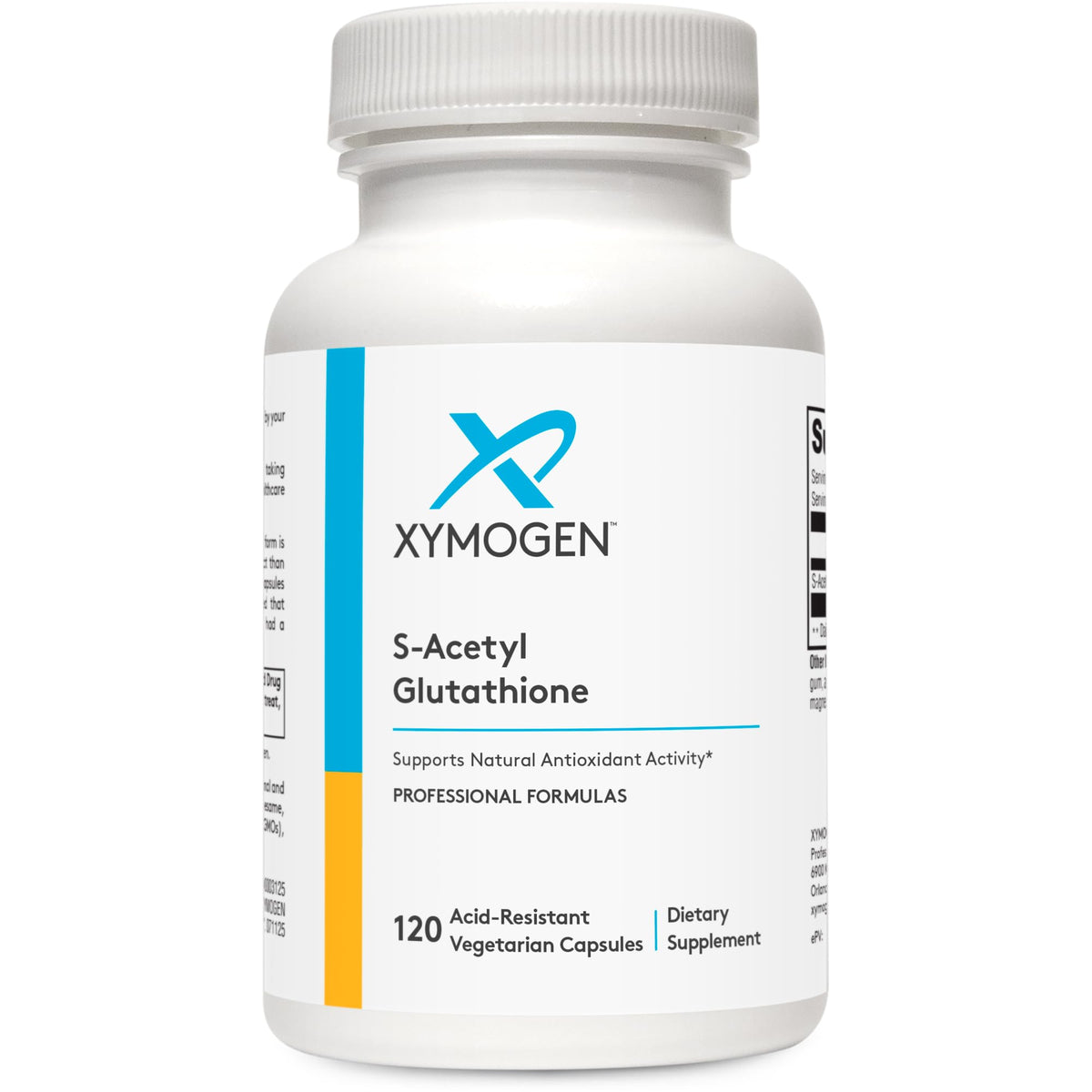 XYMOGEN S Acetyl Glutathione – bouteille pratique pour prise quotidienne.