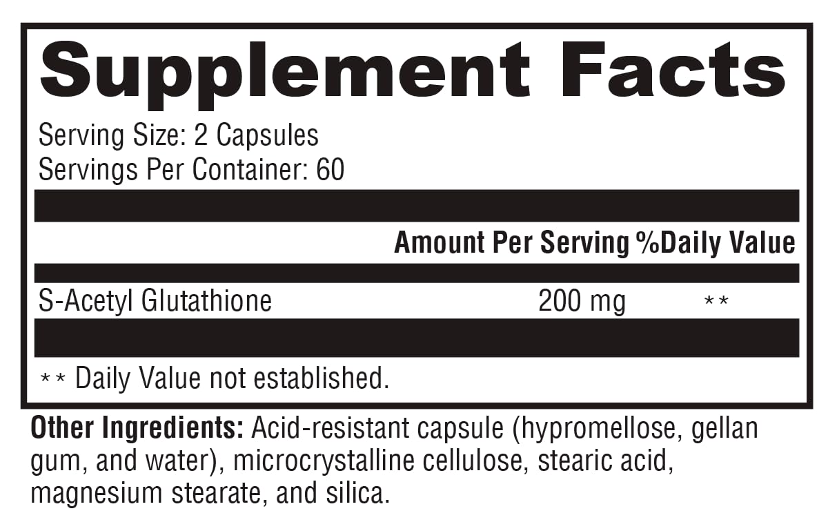 Utilisation quotidienne XYMOGEN S Acetyl Glutathione – soutien potentiel à la santé cellulaire.