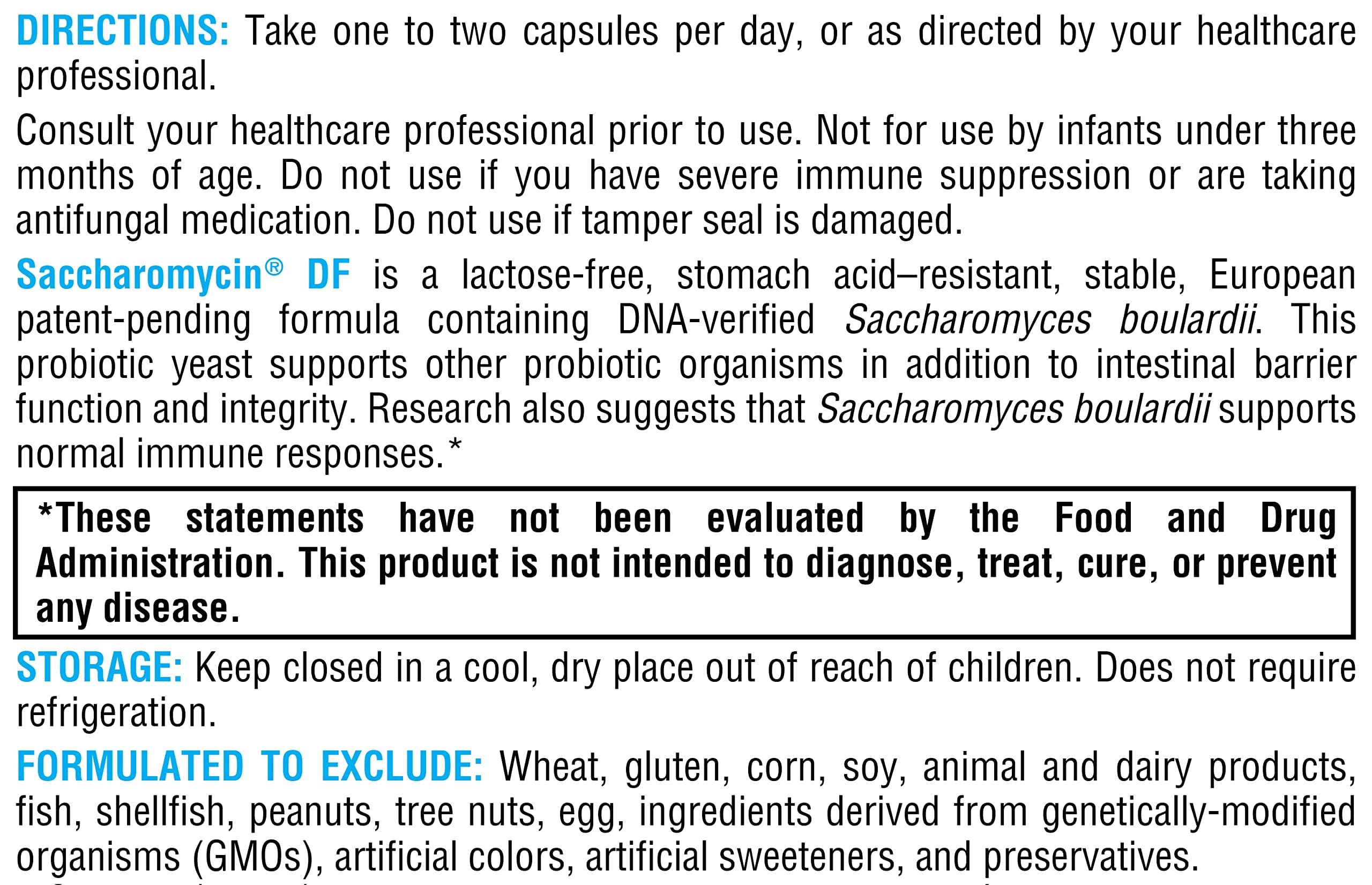 XYMOGEN Saccharomycin 10B — sans lactose et sans allergènes principaux.