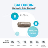 Étiquette Saloxicin et mélange d'ingrédients clés pour l'équilibre quotidien.