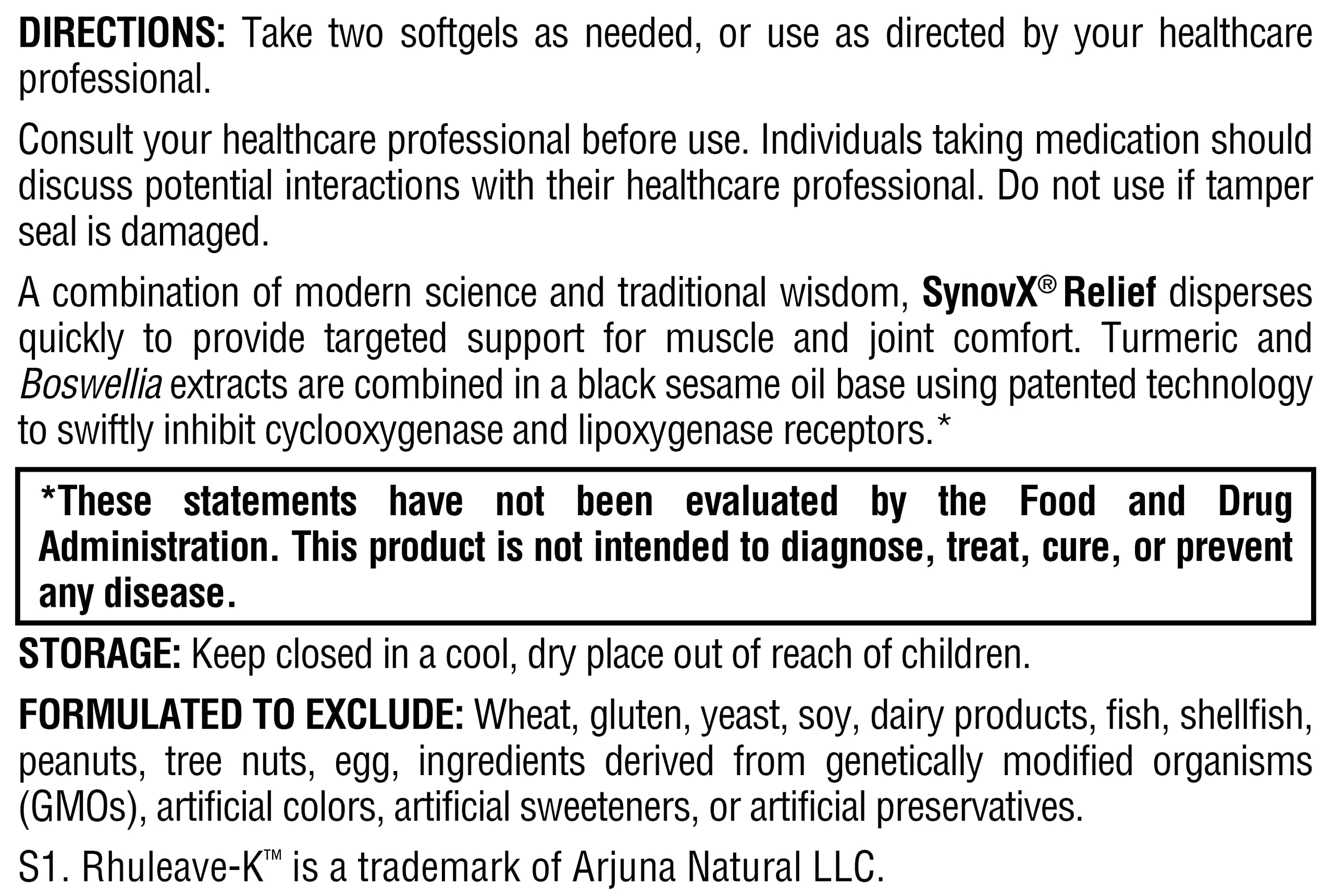 XYMOGEN SynovX Relief - bouteille ouverte: accès rapide à la prise