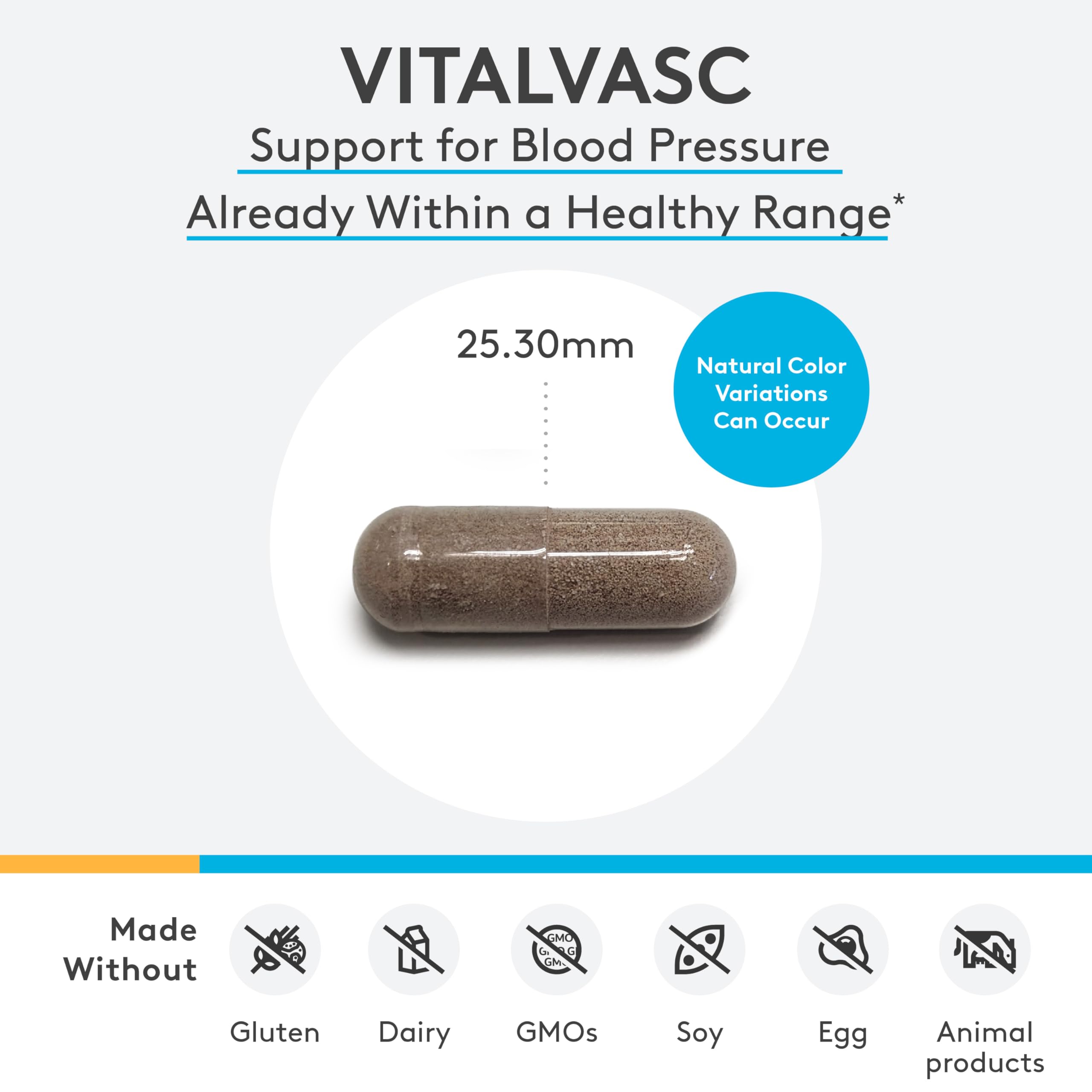 Xymogen VitalVasc : etiquette du produit, détails des ingrédients clés.