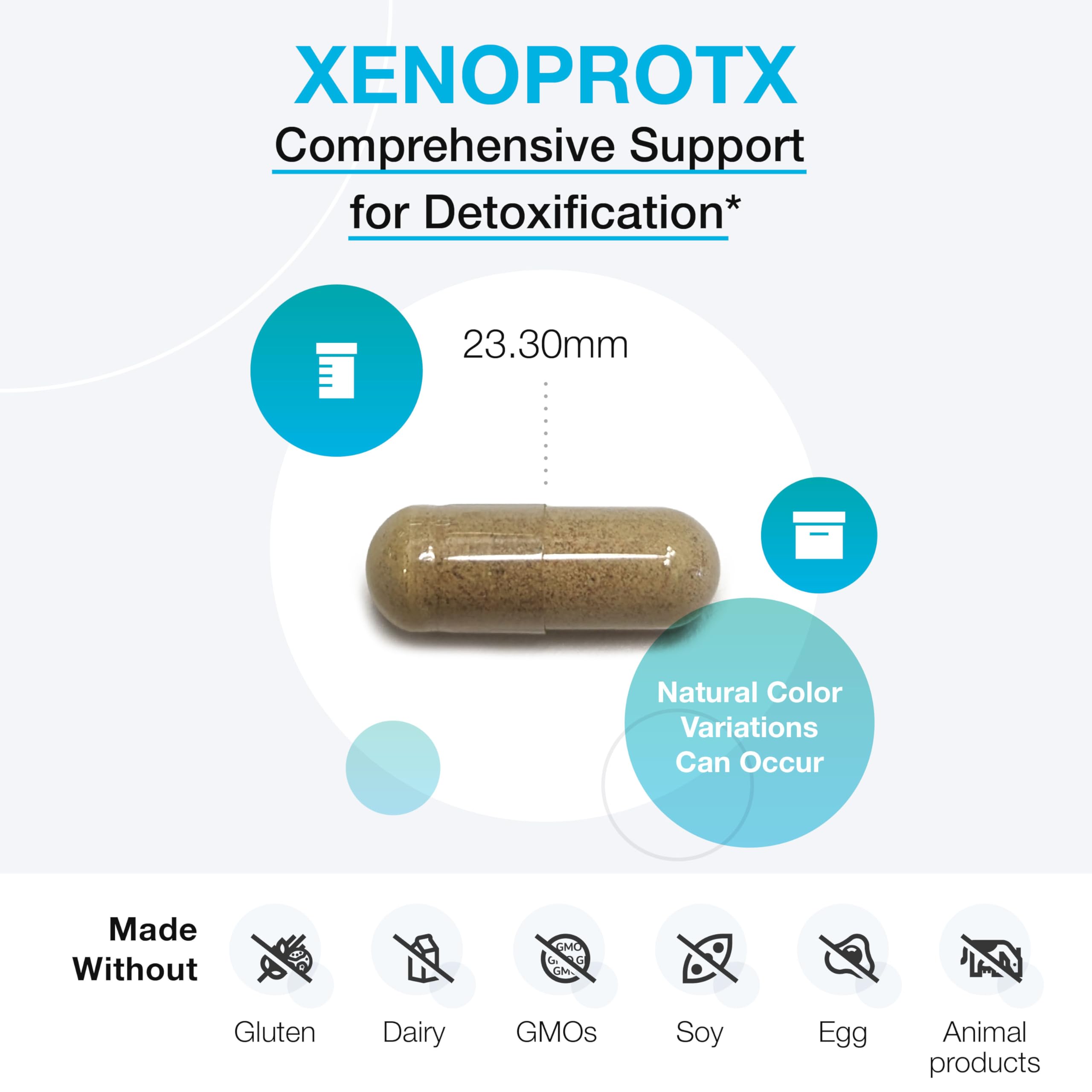 Xymogen XenoProtX – Capsules exposées, peuvent soutenir la détox et la fonction hépatique.