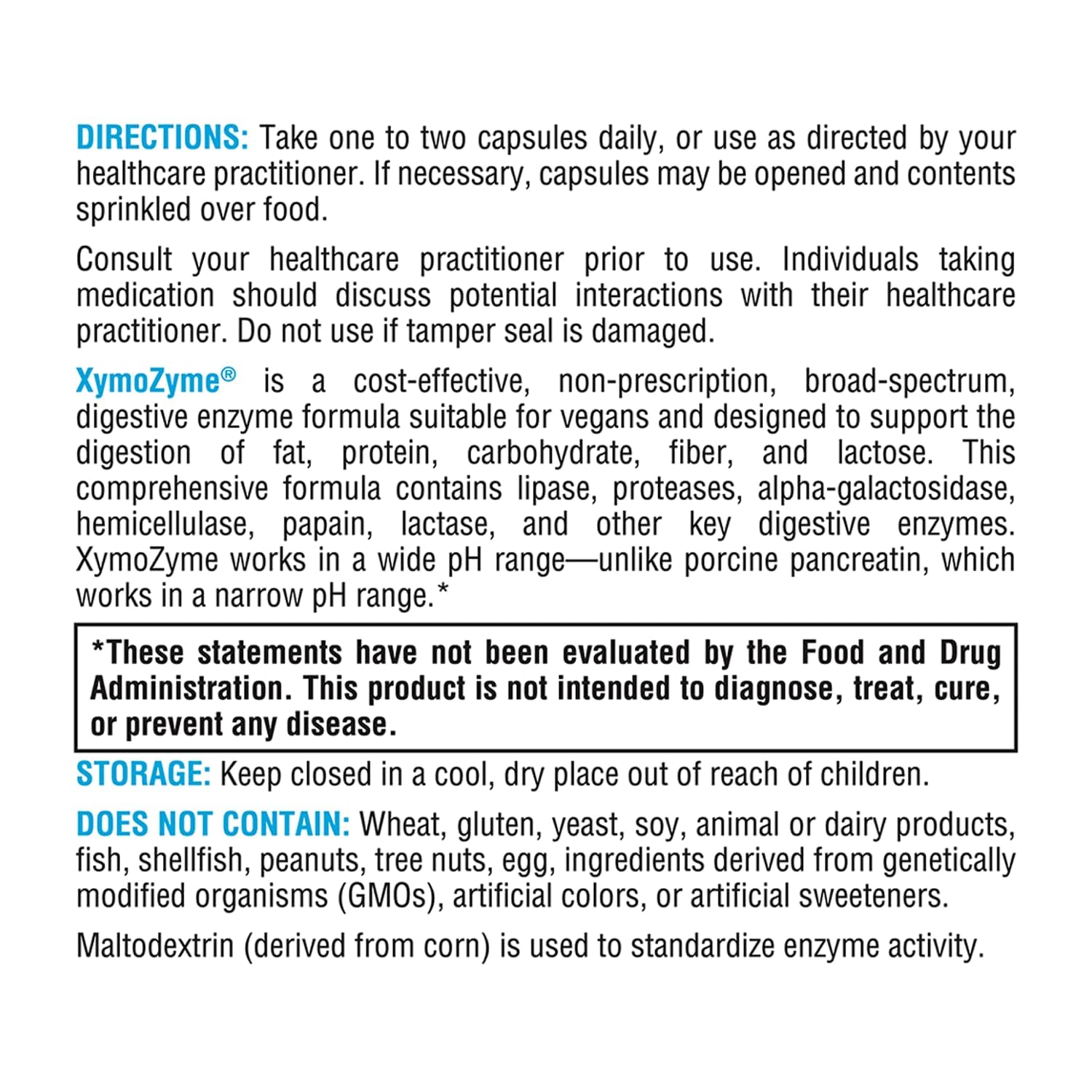 XYMOGEN XymoZyme – Lipase et lactase, enzymes digestives essentielles