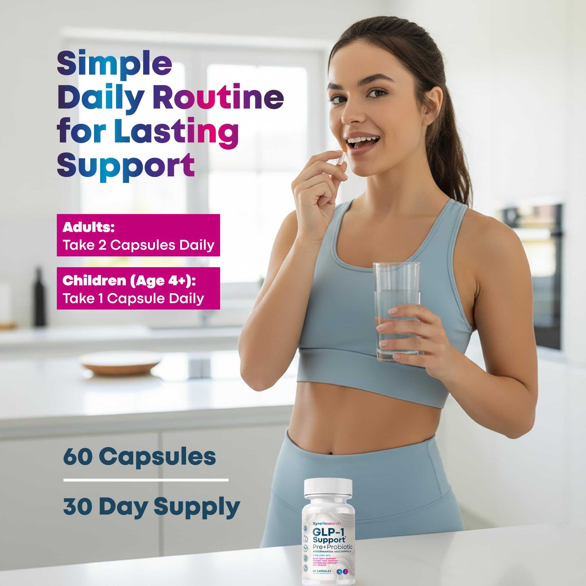 Xyro Research GLP-1 Support, emballage démontrant engagement qualité et traçabilité.