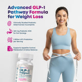 Xyro Research GLP-1 Support, étiquette indiquant ingrédients véganes et absence d’allergènes.
