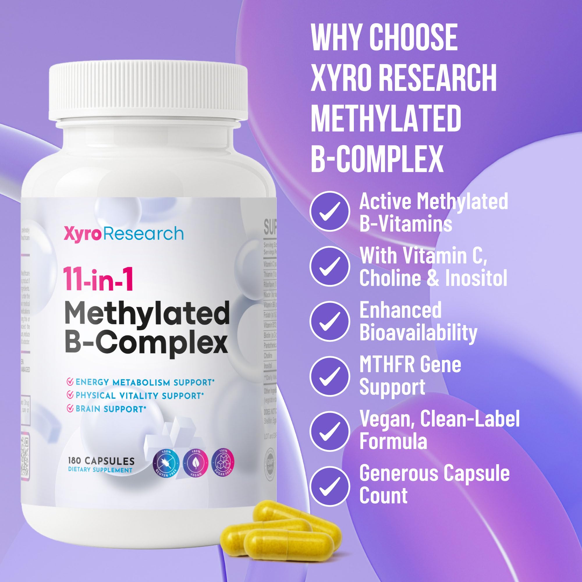 Xyro Research Methylated B-Complex – formule véganes et absorption efficace