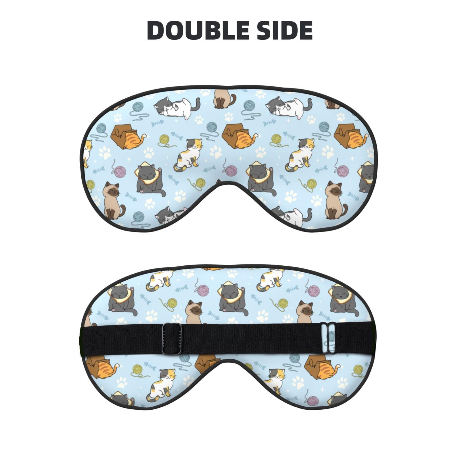 Masque XYSKINO yeux chats, bandeau elastique reglable pour ajustement sûr.