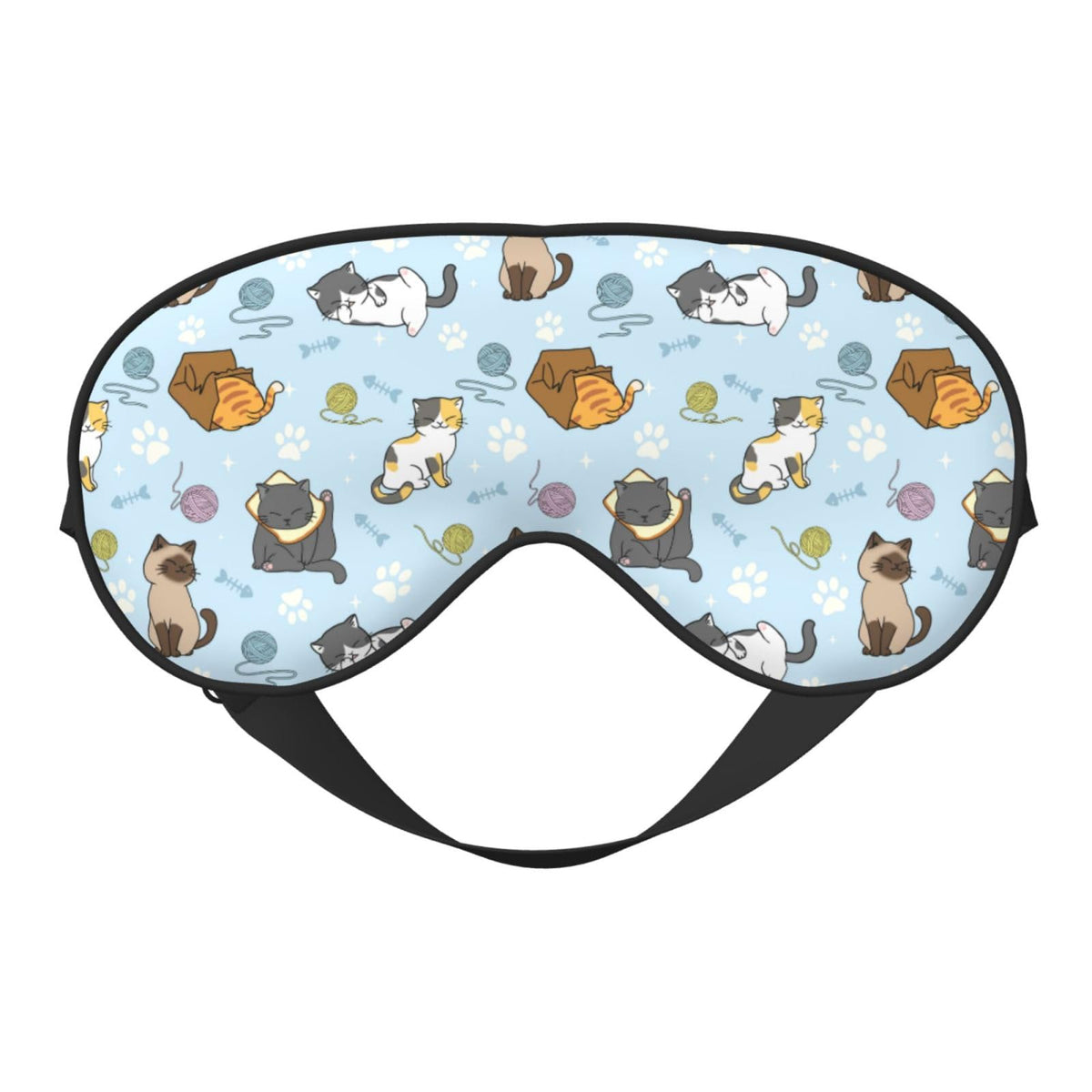 Masque XYSKINO yeux chats, tissu soyeux, confort nocturne durable.
