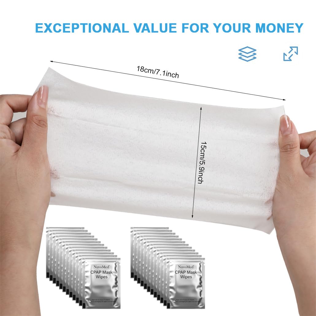 Lingettes nettoyantes XYYLLL pour accessoires CPAP, nettoyage sans résidu.
