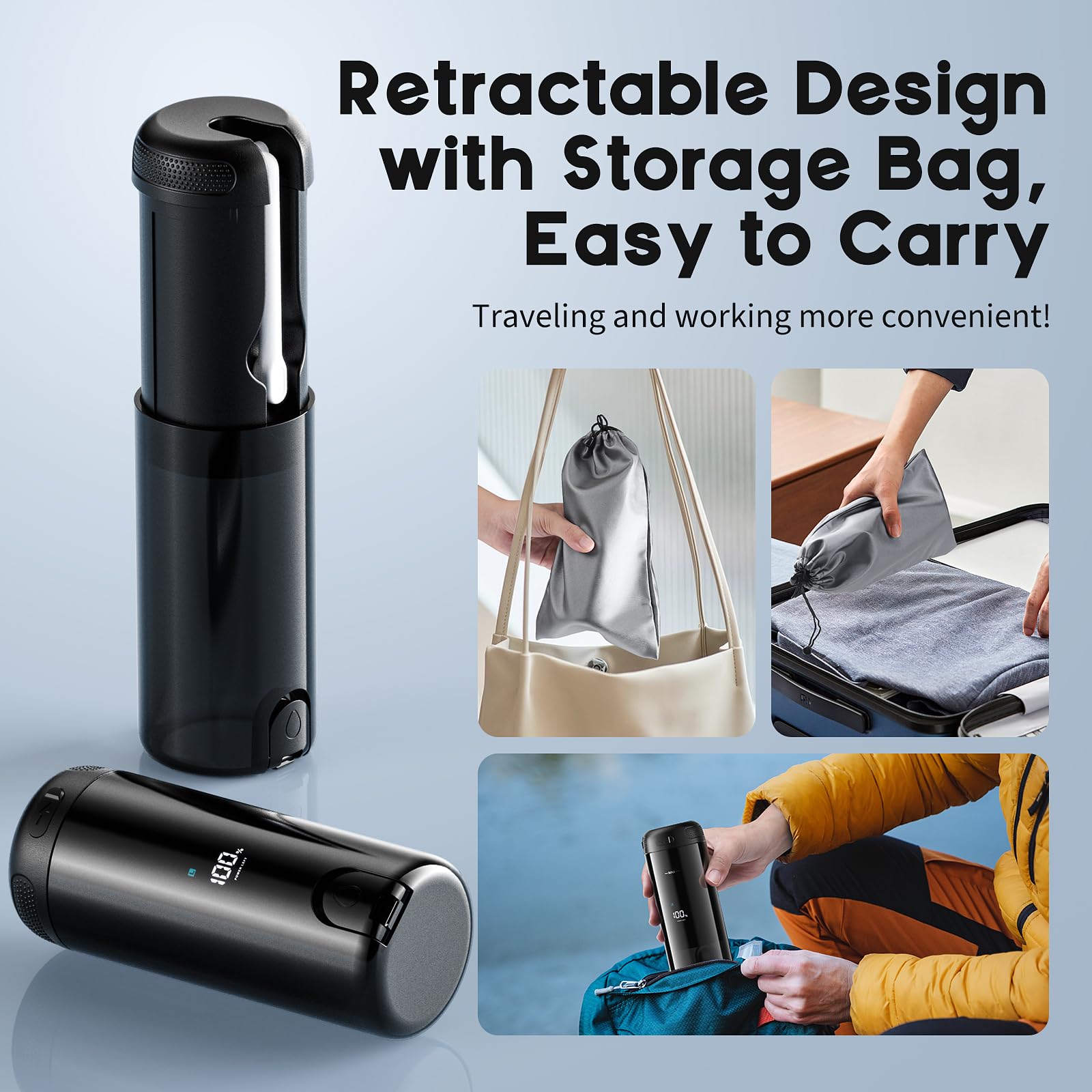 Batterie rechargeable 2000 mAh Yaej, utilisation sans fil.
