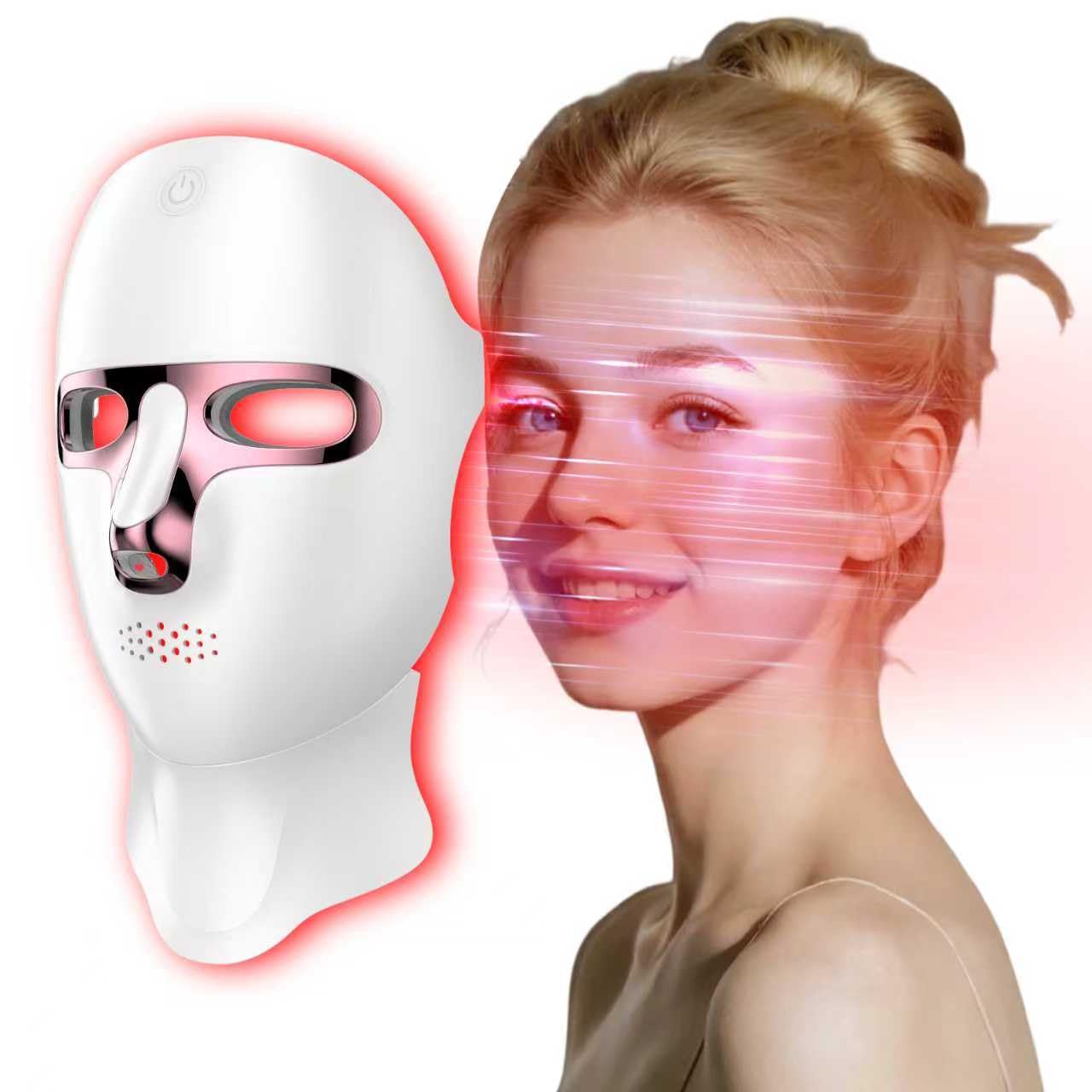 Masque Yahi lumière rouge visage : ciblage de ridules et fermeté