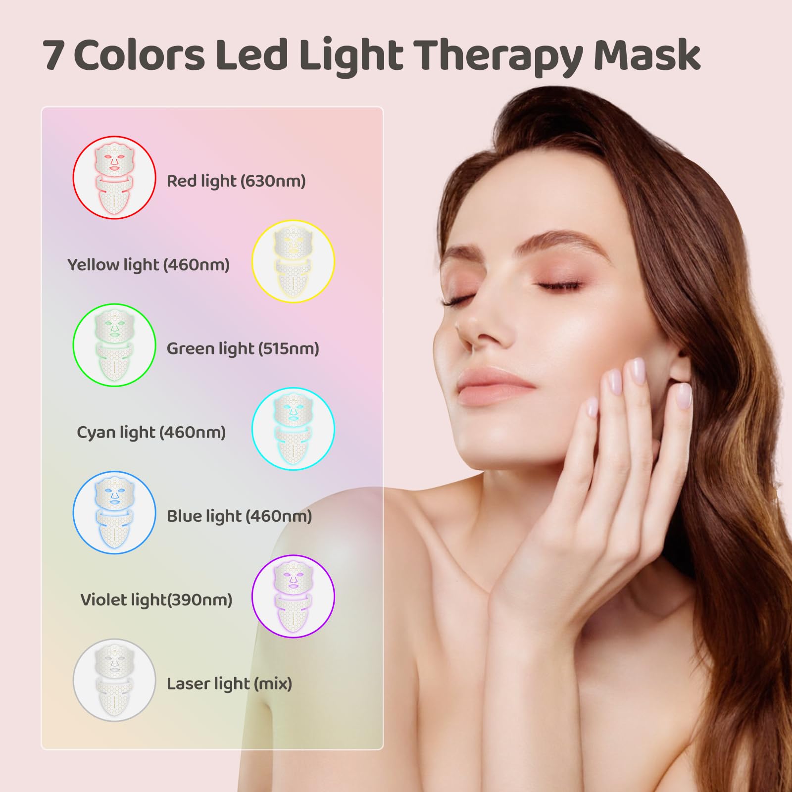 Masque Yahi rechargeable avec minuterie pour sessions rapides.