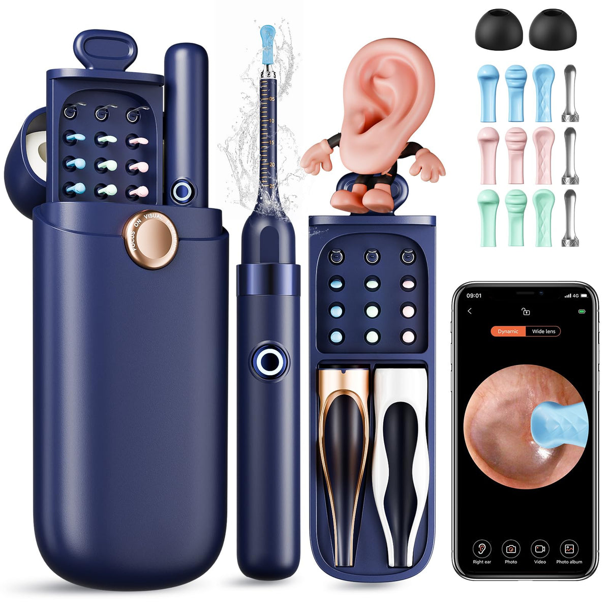 Yakbio oreille-camera-1296p: vue claire pour un nettoyage précis