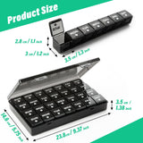 Yaklim design noir — organisateur polyvalent pour pilules et suppléments.