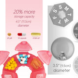 Ouverture double du pilulier Yaklim rose pour remplissage rapide