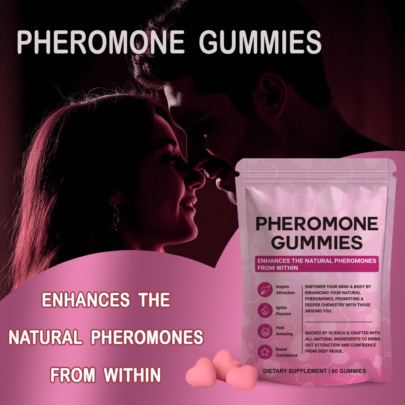 Saveur fraise Yalei Pheromone sans sucre, goût frais.
