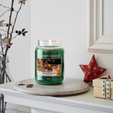 Bougie Yankee Candle grand pot en verre avec couvercle, conserve l’arôme.