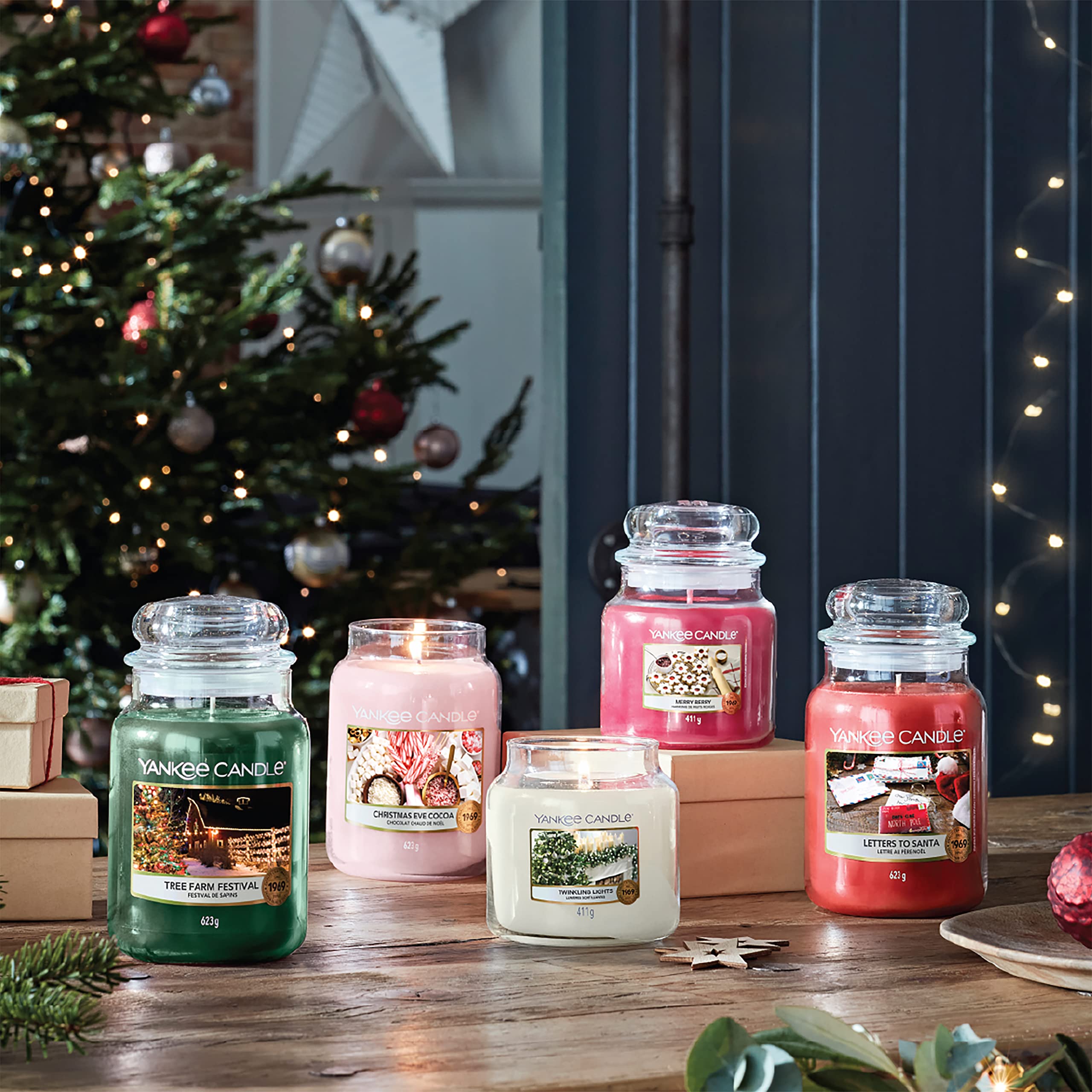 Bougie Yankee Candle mèche coton naturelle centrée pour une combustion propre.
